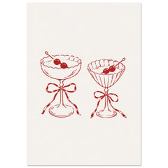 Cherry Sundaes – Vintage Dessert Kitchen Wall Art